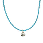 Small Shin Star of David Charm Necklace with Beads