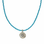 Small Engraved Star of David Silver Necklace with Beads