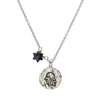 Western Wall Imprint Evil Hamsa Sterling Silver Necklace with a Labradorite Star of David