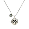 Western Wall Imprint Evil Eye Sterling Silver Necklace with a  Labradorite Star of David