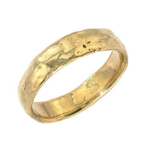 Gold Western Wall Imprint Ring (Thin Band) - Western Wall Jewelry 