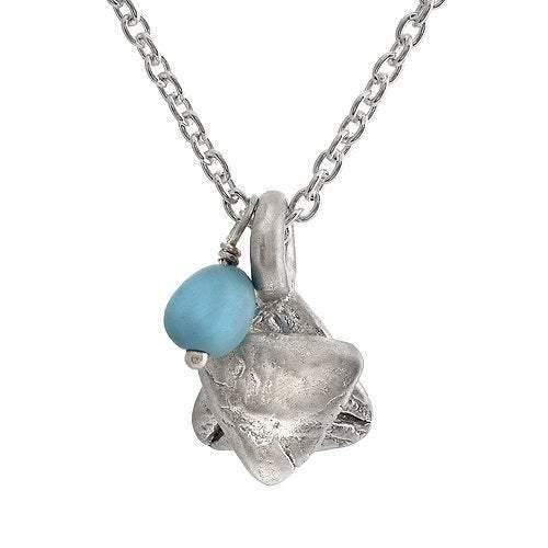 Sterling Silver Star of David Pendant 2024 Snow Quartz Turquoise Necklace