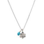 Star of David with Turquoise Bead, Jewish Necklace - Western Wall Jewelry 