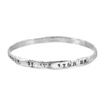 Hebrew Quote Im Tirzu Engraved Silver Jewish Bracelet - Western Wall Jewelry 